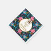 Farbige Wildblumen jedes altersgemäße Foto Geburts Serviette (Ecke)