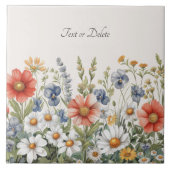 Farbige Wildblumen Keramik Tile Fliese (Vorderseite)