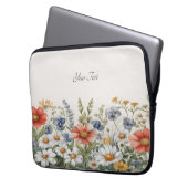 Farbige Wildblumen Laptop-Sieb Laptopschutzhülle (Vorderseite Links)