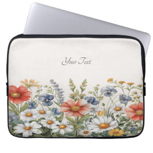 Farbige Wildblumen Laptop-Sieb Laptopschutzhülle