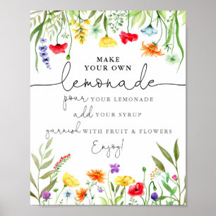 Farbige Wildblumen Machen Sie Ihr eigenes Zitronen Poster