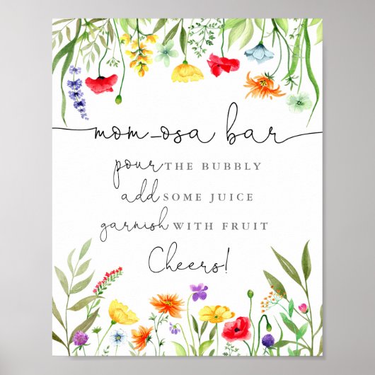 Farbige Wildblumen Mama-osa-mimosa-Bar Poster (Vorne)