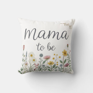 Farbige Wildblumen-Mama-To-Be-Floral-Baby-Shower Kissen