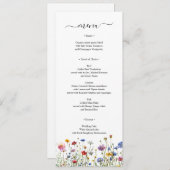 Farbige Wildblumen Menü Karte Frühjahr Sommer (Vorne/Hinten)