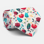 Farbige Wildblumen Muster Krawatte (Gerollt)