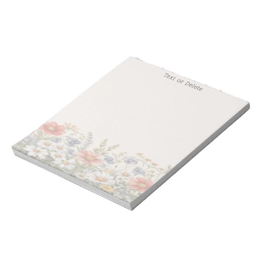 Farbige Wildblumen Notepad Notizblock (Rotiert)