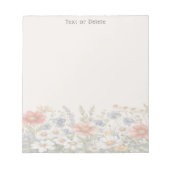 Farbige Wildblumen Notepad Notizblock (Vorderseite)