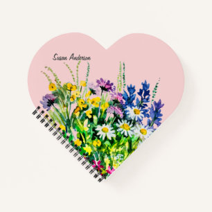 Farbige Wildblumen Notizblock