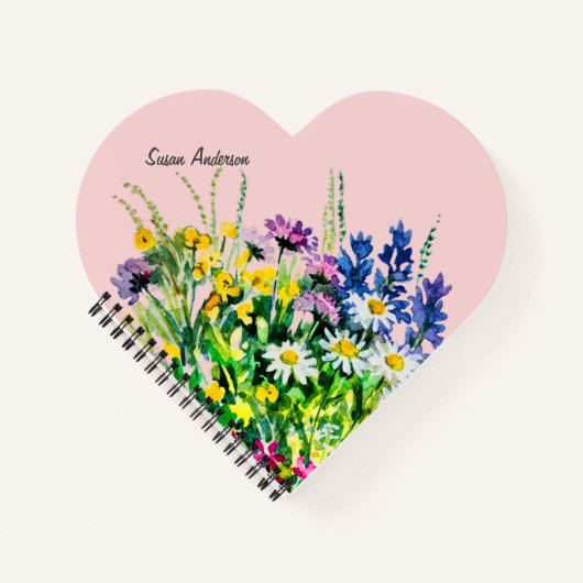 Farbige Wildblumen Notizblock (Vorderseite)
