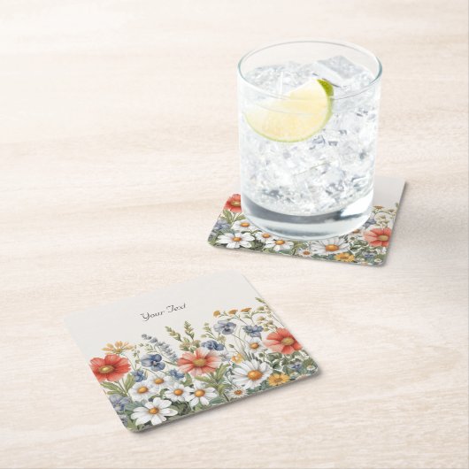 Farbige Wildblumen Papier Untersetzer (Vor Ort)