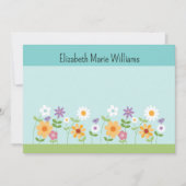 Farbige Wildblumen Personalisiert Mitteilungskarte (Vorderseite)