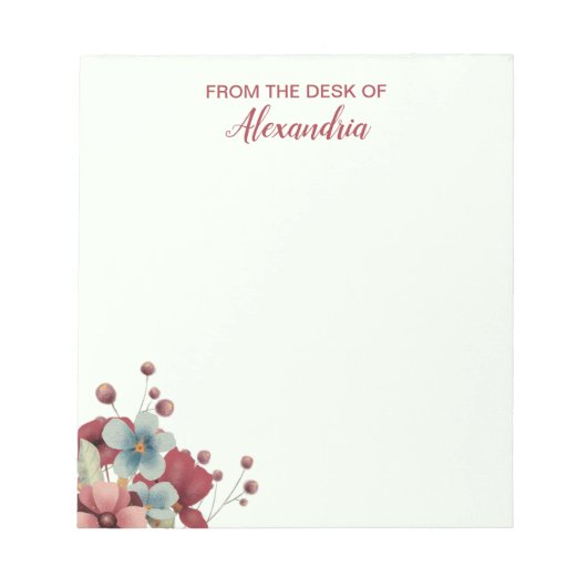 Farbige Wildblumen Personalisiert Notizblock (Vorderseite)