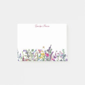 Farbige Wildblumen personalisiert Post-it Klebezettel (Vorderseite)
