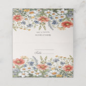 Farbige Wildblumen Platzkarte (Außenseite Aufgefaltet)