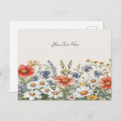 Farbige Wildblumen Postkarte (Vorne/Hinten)