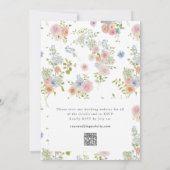 Farbige Wildblumen-QR-Code-Monogramm-Hochzeit Einladung (Rückseite)