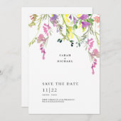 Farbige Wildblumen Save the Date (Vorne/Hinten)