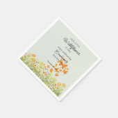 Farbige Wildblumen-Schmetterling 1. Geburtstag Serviette (Ecke)