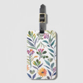 Farbige Wildblumen | Schöne florale Wasserfarbe Gepäckanhänger (Vorderseite Vertikal)