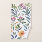 Farbige Wildblumen | Schöne florale Wasserfarben Badhandtuch Set (Handtuch)