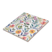 Farbige Wildblumen | Schöne florale Wasserfarben Fliese (Seite)