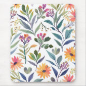 Farbige Wildblumen | Schöne florale Wasserfarben Mousepad (Vorne)