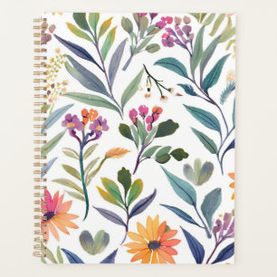 Farbige Wildblumen   Schöne florale Wasserfarben Planer