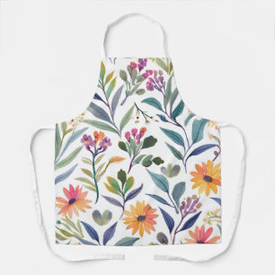 Farbige Wildblumen Schöne florale Wasserfarben Schürze