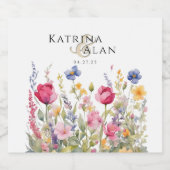 Farbige Wildblumen Set für Lebensmittel und Geträn Bierflaschenetikett (Einzelnes Label)