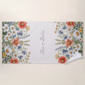 Farbige Wildblumen Strandtuch (Vorderseite)
