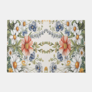 Farbige Wildblumen Türmatte
