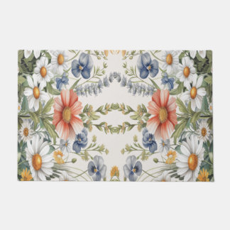 Farbige Wildblumen Türmatte