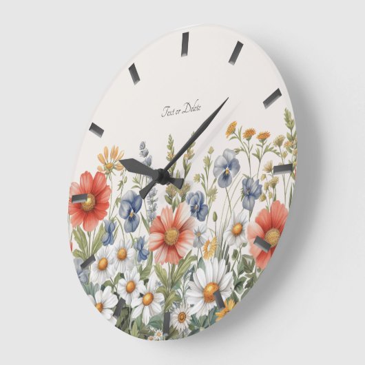 Farbige Wildblumen Uhr (Winkel)