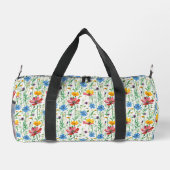 Farbige Wildblumen und grünes Gras Duffle Bag (Rückseite)