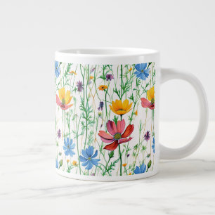 Farbige Wildblumen und grünes Gras Jumbo-Tasse