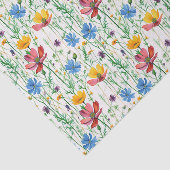 Farbige Wildblumen und grünes Gras Seidenpapier (Ausschnitt)