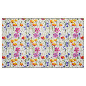 Farbige Wildblumen und grünes Gras Stoff (Fat Quarter (45,7 x 55,9 cm))