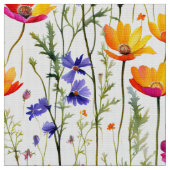 Farbige Wildblumen und grünes Gras Stoff (Nahaufnahme)