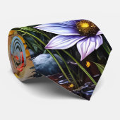 Farbige Wildblumen und immergrüne Bäume Krawatte (Gerollt)