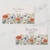 Farbige Wildblumen Visitenkarte (Vorne/Hinten)