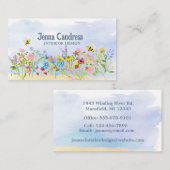 Farbige Wildblumen Visitenkarte (Vorne/Hinten)