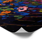 Farbige Wildblumen Wiese mit Schmetterlingen Poster (Ecke)