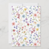 Farbige Wildblumen Wreath Garden Brautparty Einladung (Rückseite)