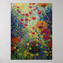 Farbige Wildblumenfeld-Kunst Lebendige Blumenmaler