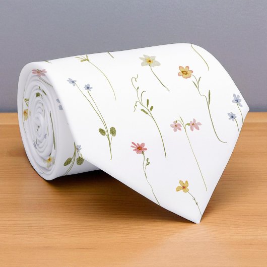 Farbige Wildblumengarten-Blumen-Frühlingswiese Krawatte
