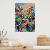 Farbige Wildblumengarten Poster (Küche)