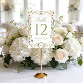 Farbige Wildblumenwiese Hochzeit Tischnummer