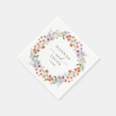 Farbige Wildblumenwiese Personalisierte Hochzeit  Serviette (Ecke)