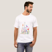 farbige wilde Blume Aquarellmalerei T-Shirt (Vorne ganz)