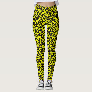 Farbige wilde gelbe schwarze Leoparden-Druck-Muste Leggings